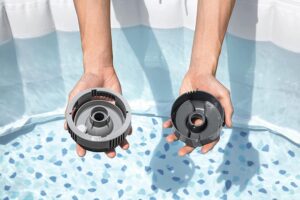 Lay-Z-Spa Aruba  Inflatable Hot Tub Review - UK - plug